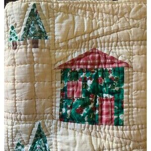 Unbranded Subtle Quilted Beige Christmas Motif Table Runner 58' long